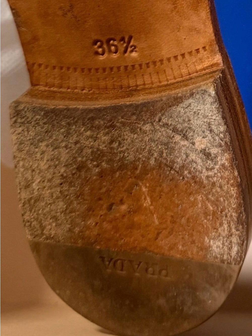Prada Blue Leather Penny Loafers - Picture 6 of 7